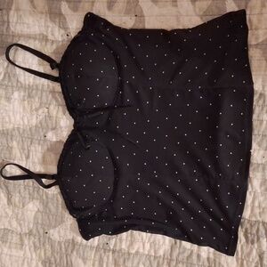 Black Polkadot Corset Top